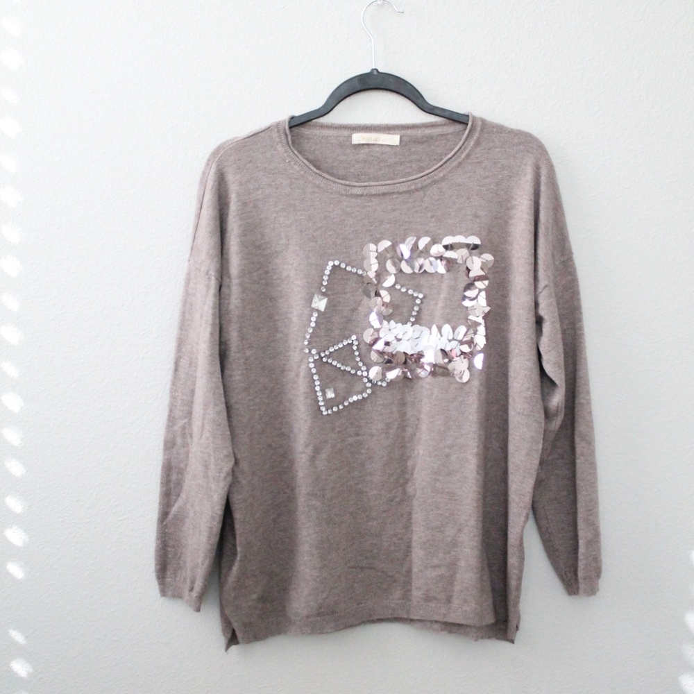 Geometric Embroidery Work Sweater